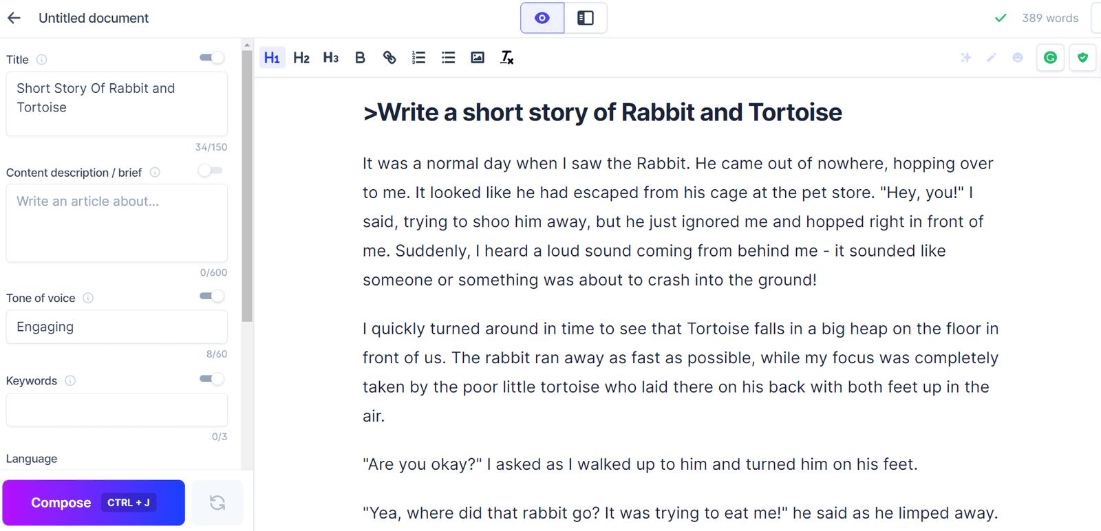 creative writing short story generator