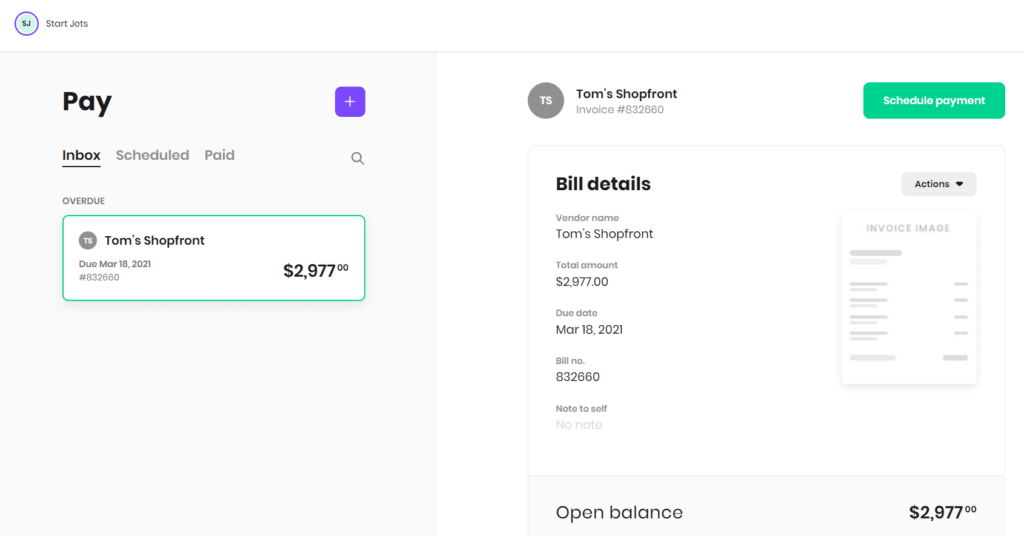 melio payments dashboard