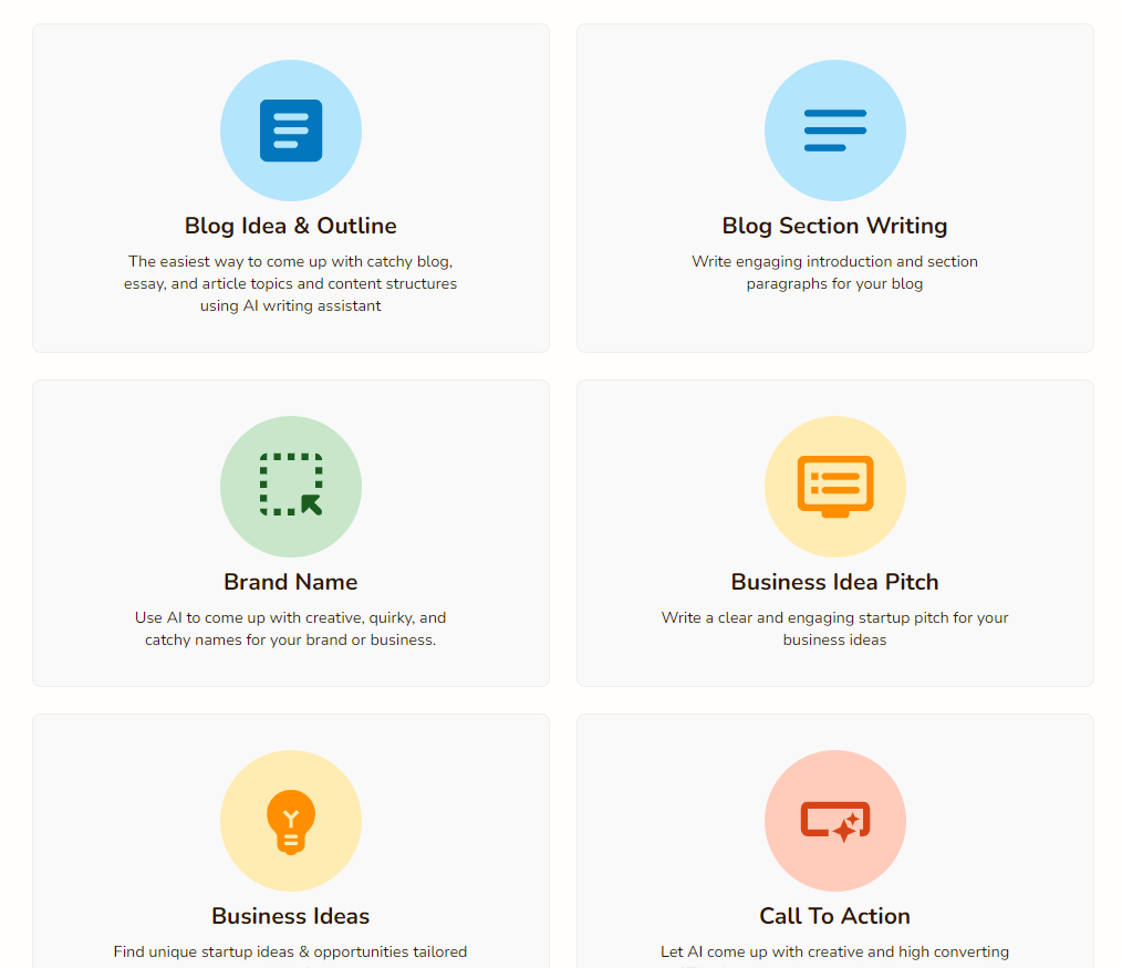 ai copywriting tools: 30 templates