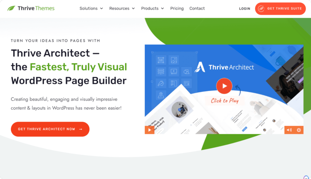 thrive architect landing page builder