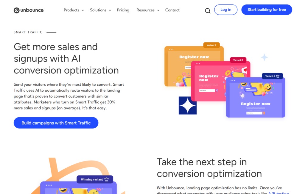 unbounce smart traffic