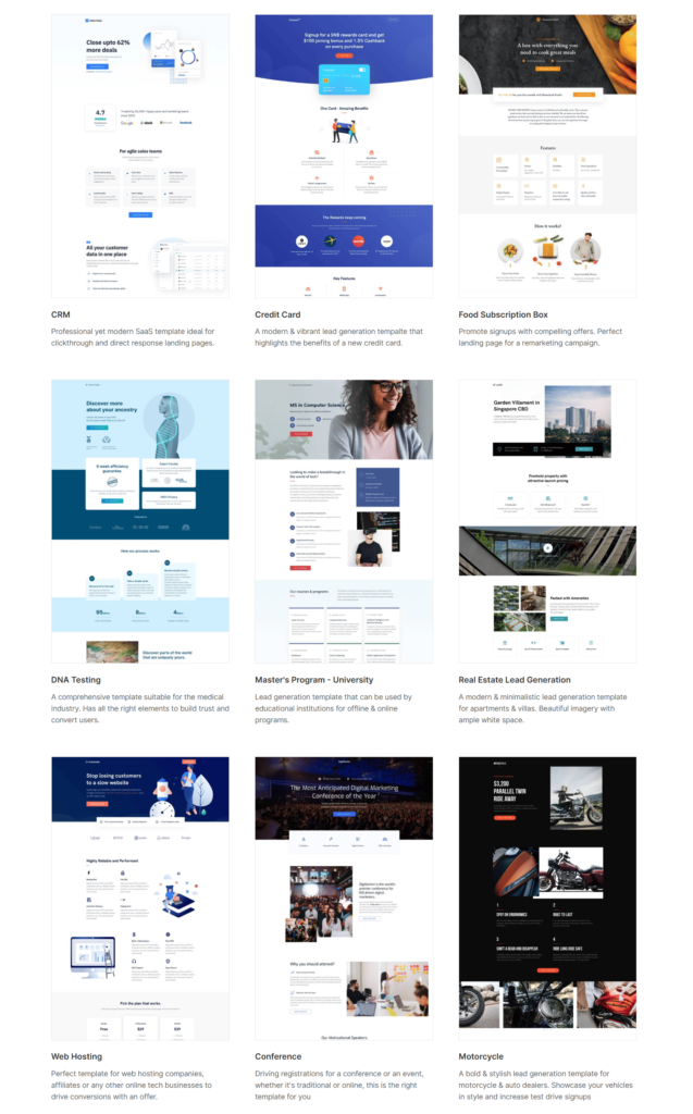 swipe pages landing page templates