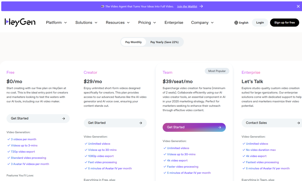heygen pricing