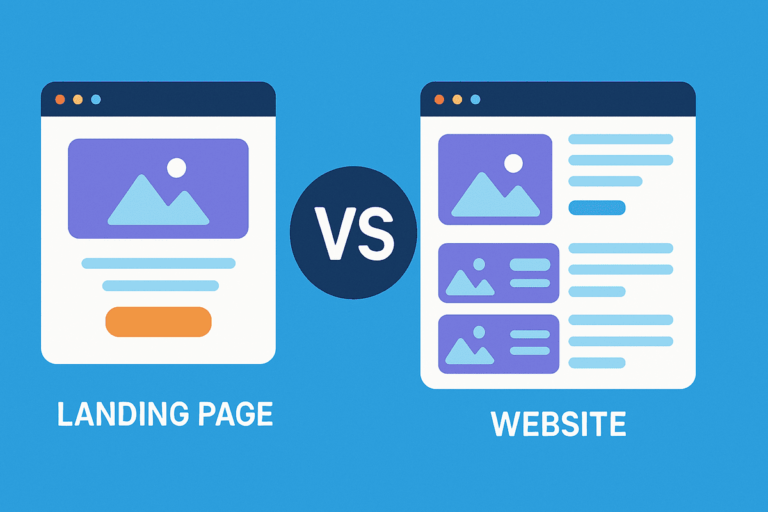 landing page vs website