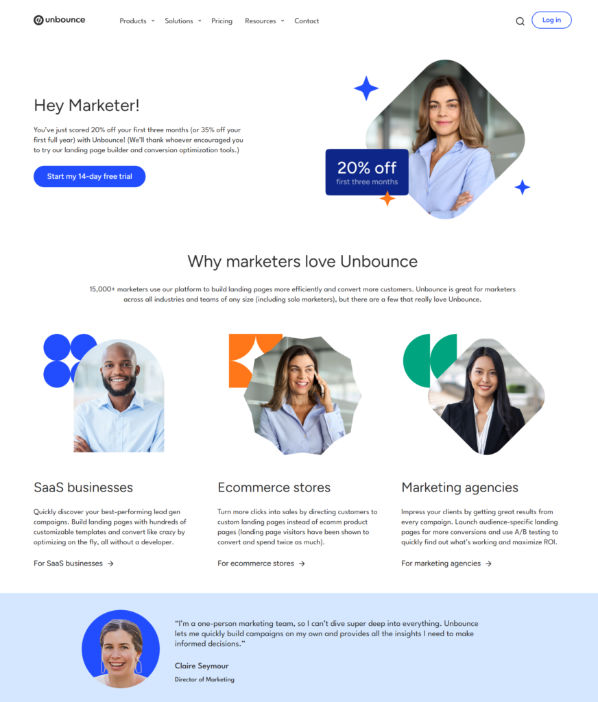 click on this unbounce coupon code link page