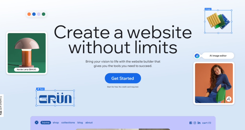 wix drag and drop website builder