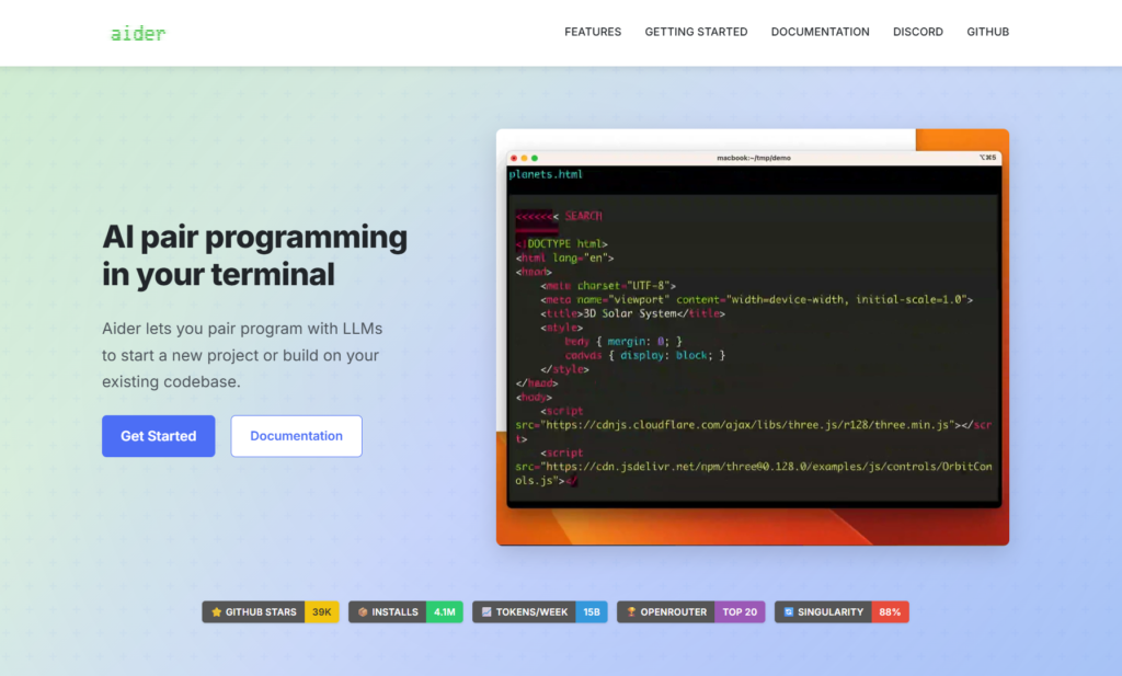 aider vibe coding tool