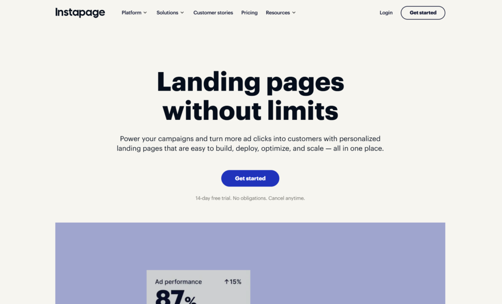 comparing Instapage with wix
