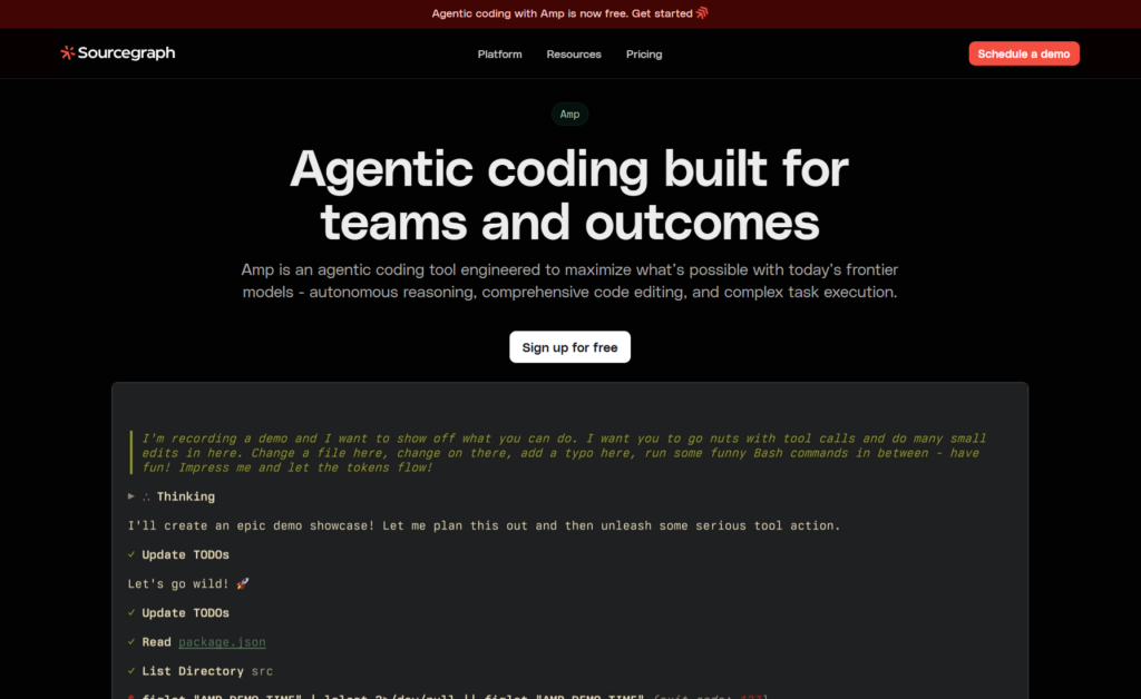 sourcegraph vibe coding tool