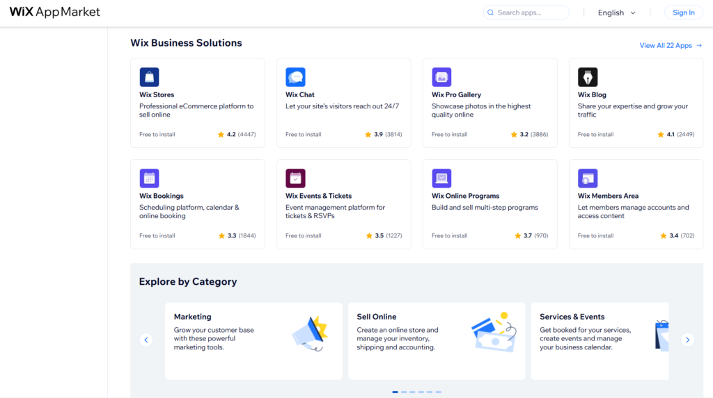 wix app market