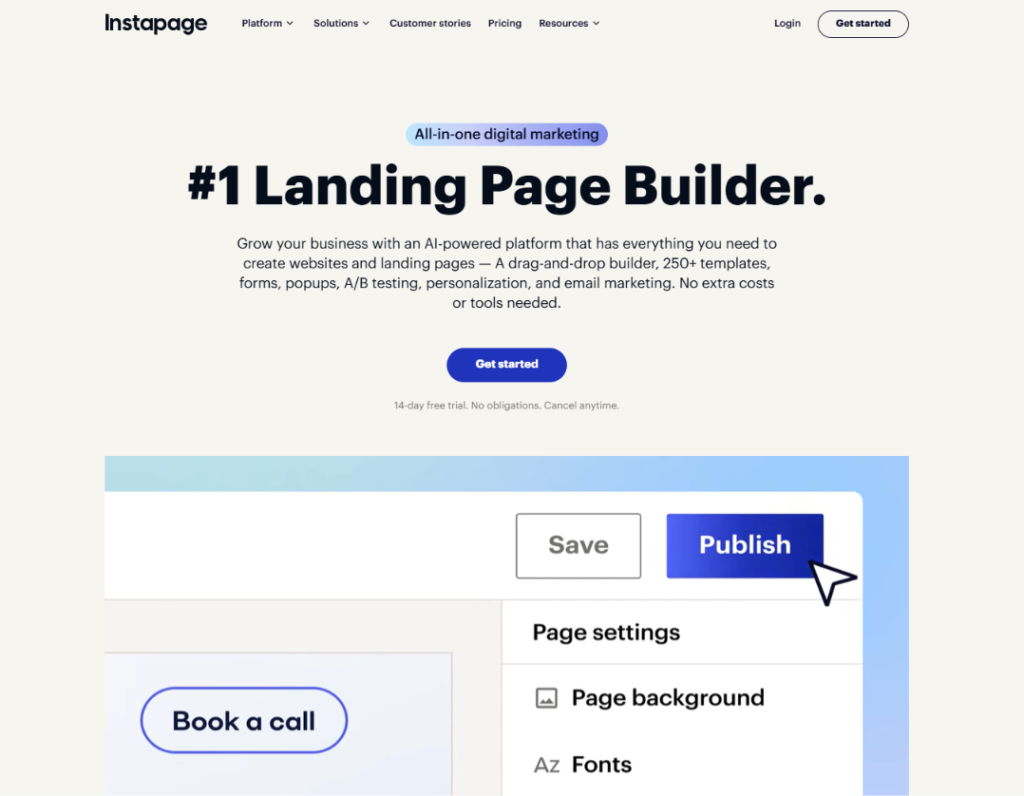 instapage landing page builder