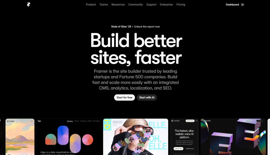 Framer website builder